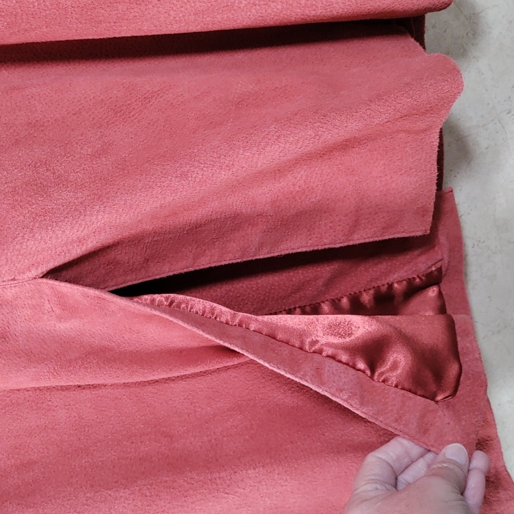 01L02 Dialogue rust suede leather button front pa… - image 8